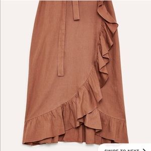 Aritzia Wilfred Leonela linen wrap skirt